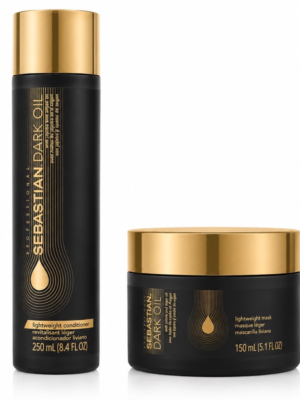 Sebastian Dark Oil Lightweight Conditioner & Mask Set 8.4 + 5.1 oz Duo